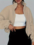 Damen Fleece-Jacke Sweatshirt mit Reißverschluss und Kordelzug | Langärmlige Jacke für Herbst und Winter
